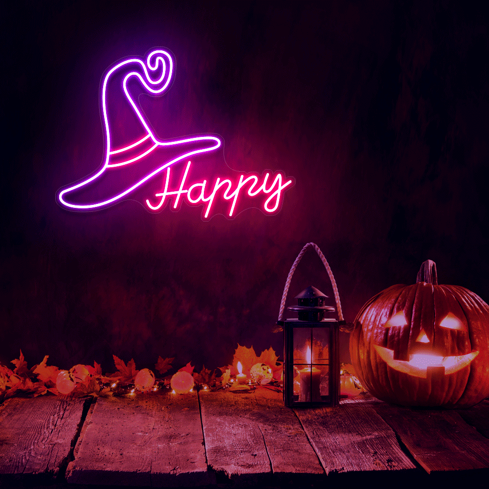 Halloween Hat Neon Sign